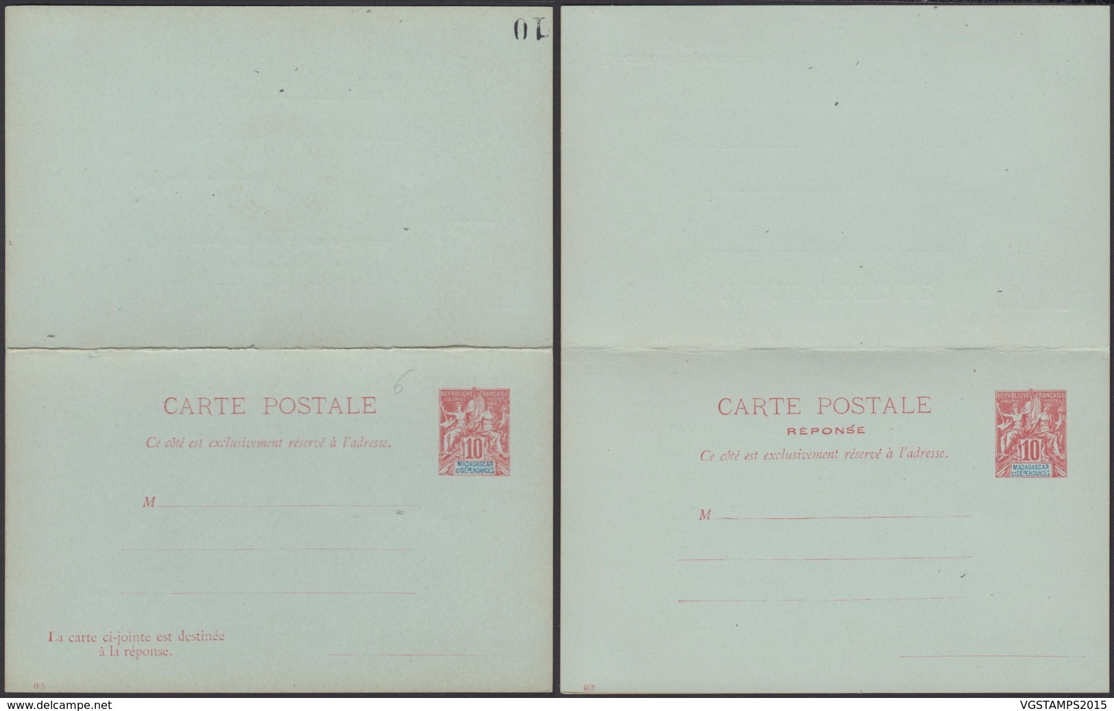 Madagascar - EP Carte Postale Double Neuve Nº6 (6G19424) DC 1587 - Lettres & Documents