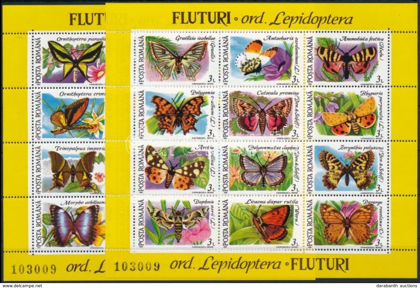 ** 1991 Lepkék Blokksor,
Butterflies Blockset
Mi 267-268 - Other & Unclassified