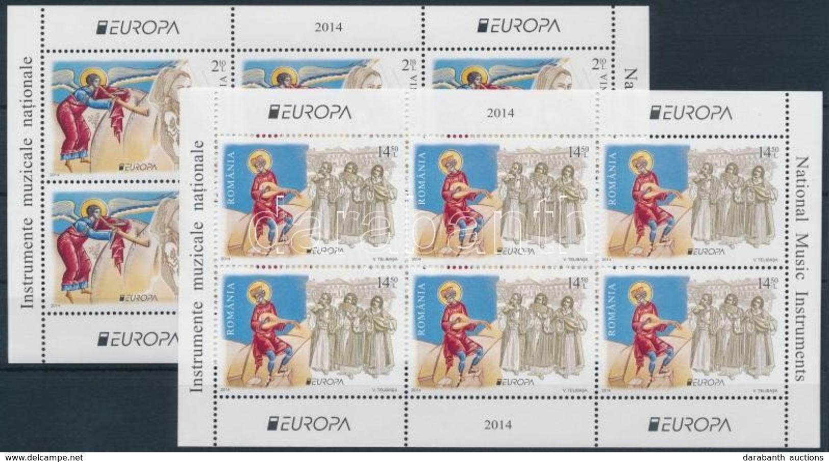 ** 2014 Europa CEPT Hangszerek Kisívpár Mi 6812-6813 - Autres & Non Classés