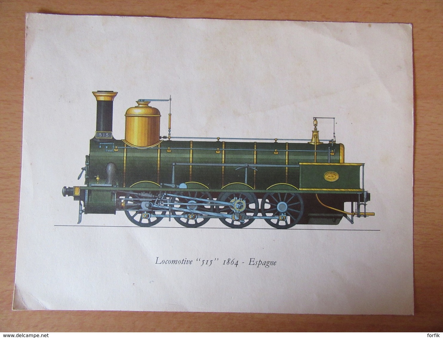 Soframycine Laboratoires Roussel - 2 Images Publicitaires De Locomotives 515 1864 Espagne Et Johson 1889 Angleterre - Advertising