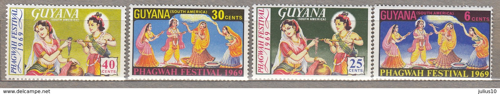 GUYANA 1967 National Costumes Festival MNH (**) Mi 330-333 #23686 - Guyana (1966-...)