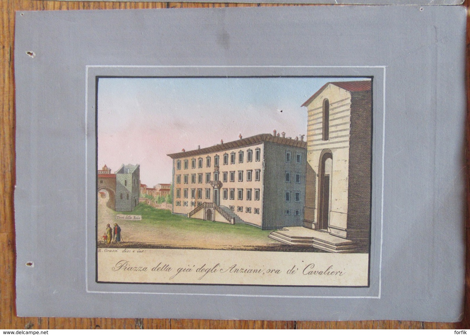 Italie - Lot De 5 Gravures Colorisées - Campo-Santo, Maria Della Spina, Veduta Della Certosa Fuori Di Pisa, Etc... - Lithographies