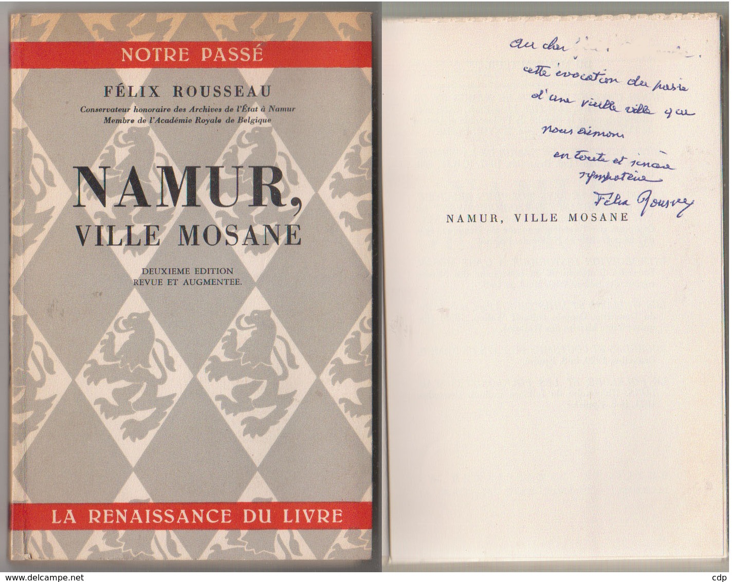 Namur, Ville Mosane  Félix Rousseau   Dédicacé - Belgique