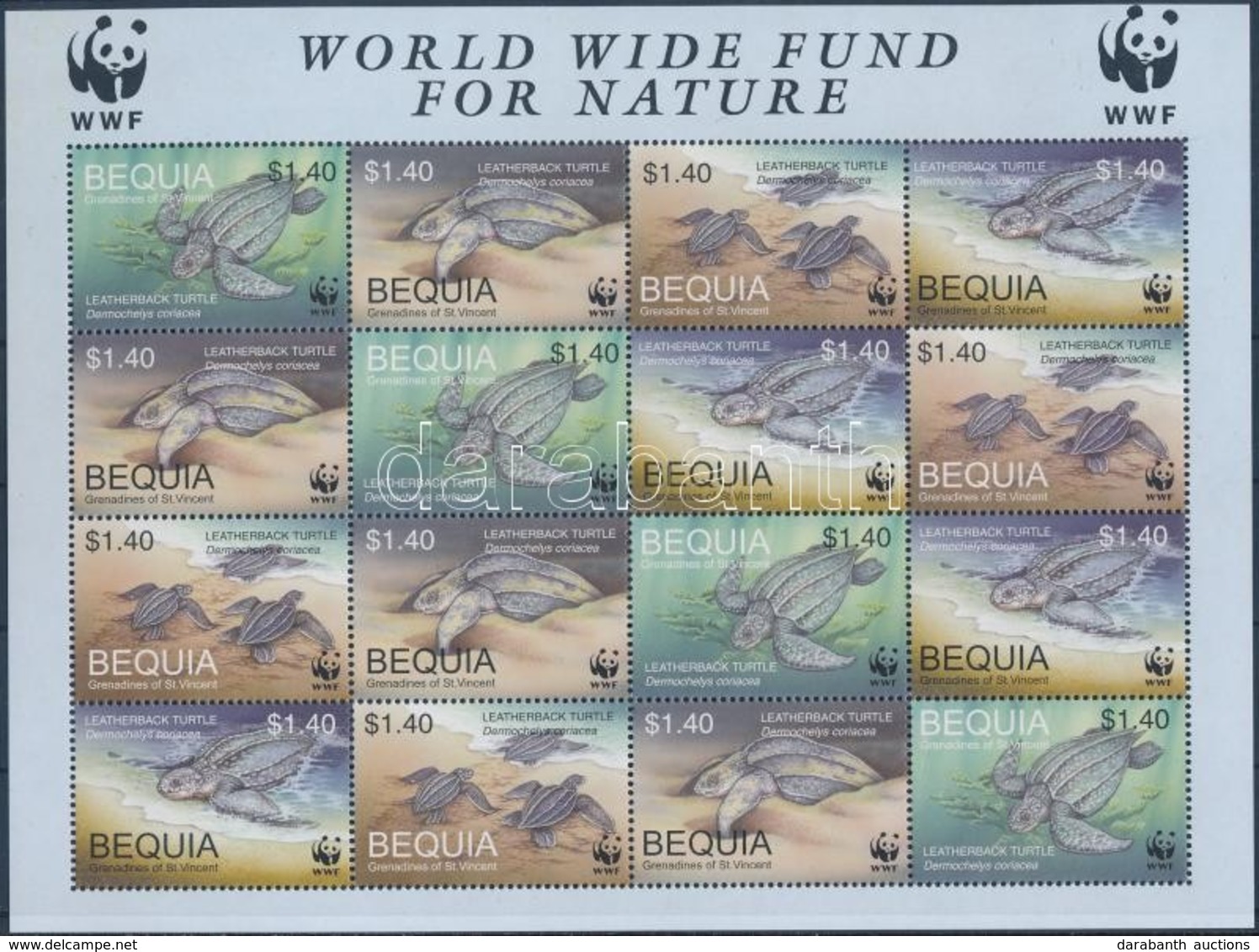 ** 2001 WWF Kérgesteknős Kisív Mi 306-309 - Altri & Non Classificati