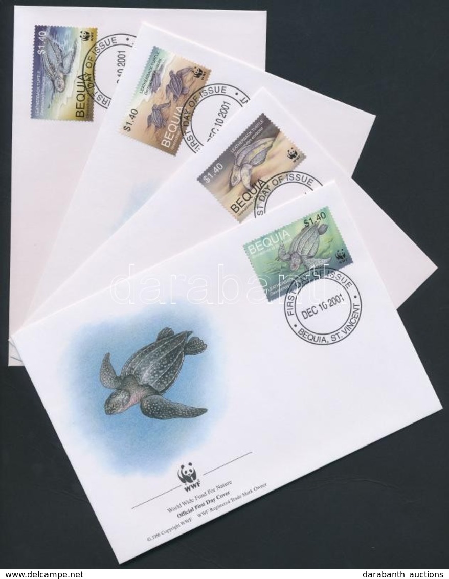 2001 WWF Teknős Sor Mi 306-309 4 FDC - Other & Unclassified