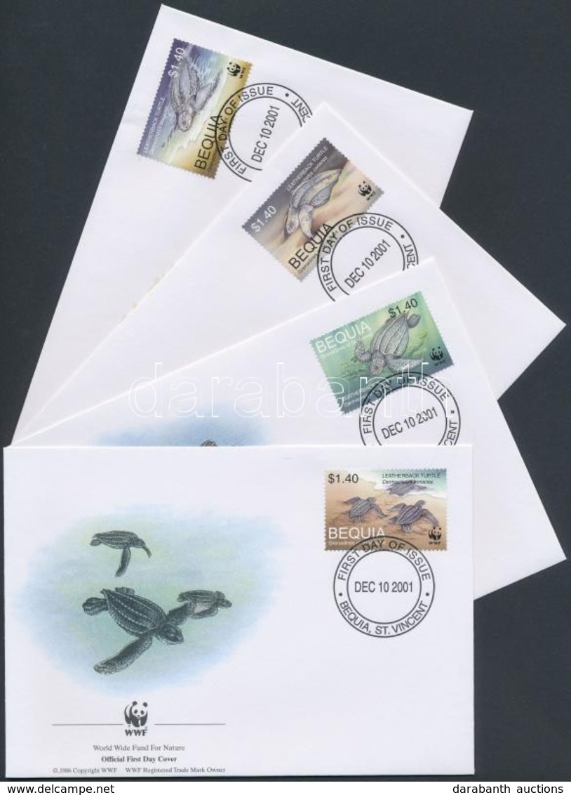 2001 WWF Teknősbéka Sor Mi 306-309 4 FDC - Sonstige & Ohne Zuordnung