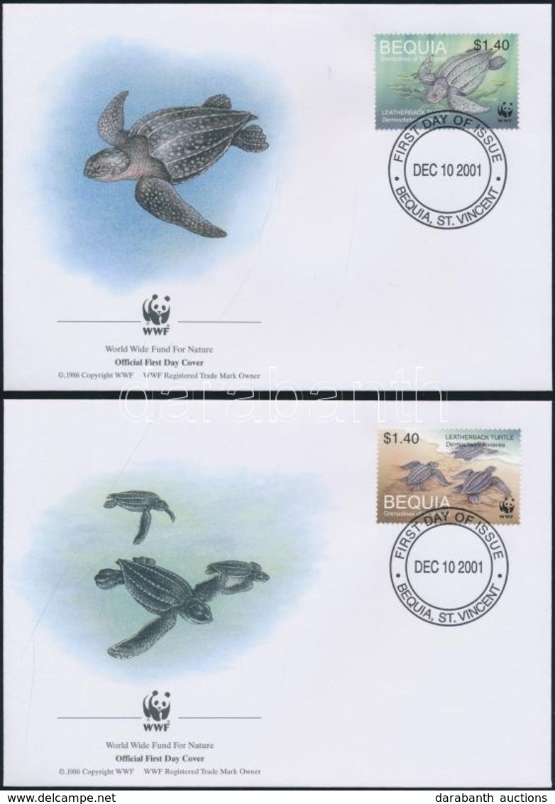 2001 WWF Teknősbéka Sor Mi 306-309 4 FDC-n - Sonstige & Ohne Zuordnung