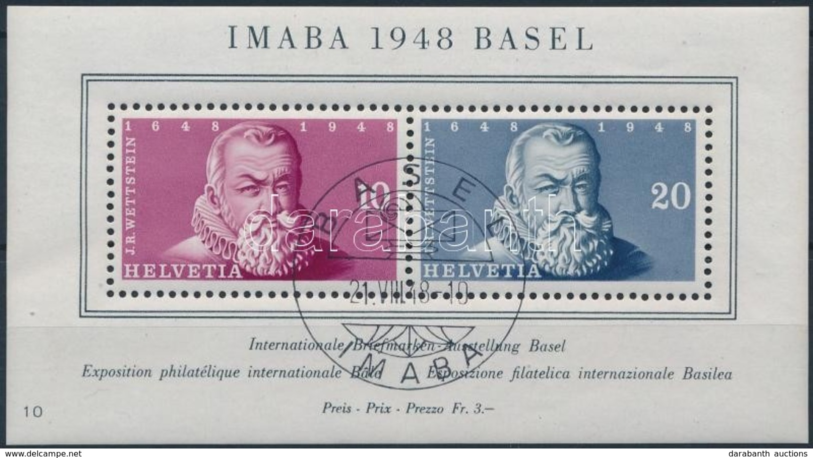 O 1948 IMABA Bélyegkiállítás Blokk,
IMABA Stamp Exhibition Block
Mi 13 - Autres & Non Classés