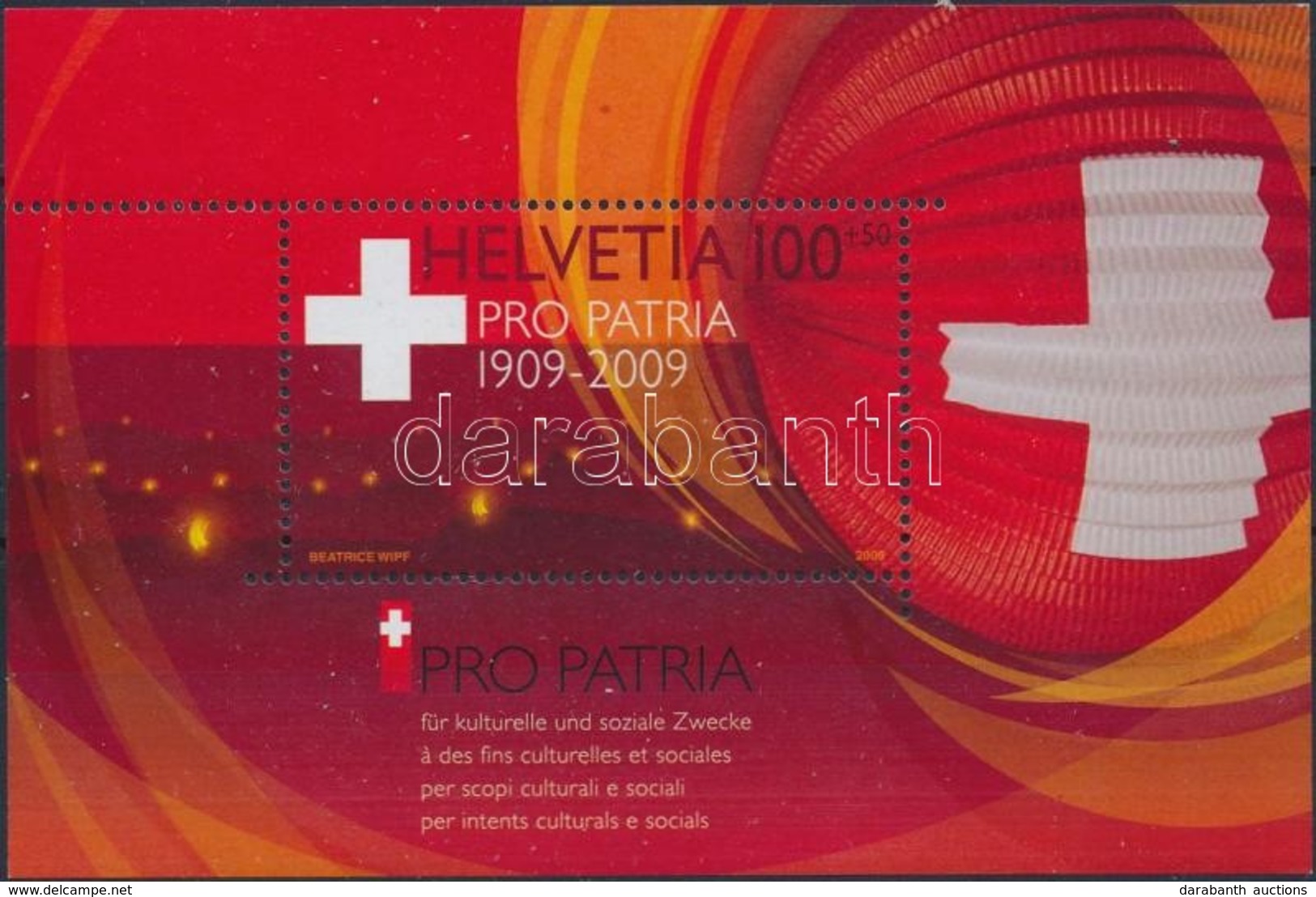 ** 2009 Pro Patria Blokk,
Pro Patria Block
Mi 275 - Sonstige & Ohne Zuordnung