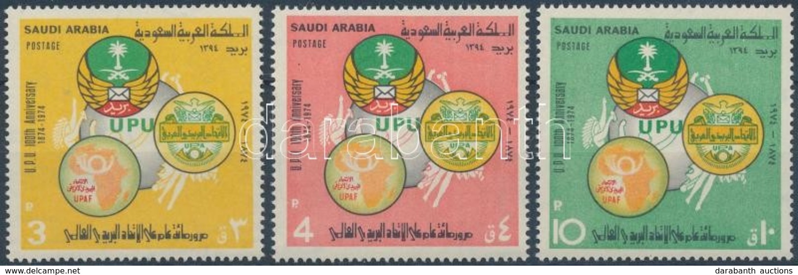 ** 1974 100 éves Az UPU Sor Mi 554-556 - Altri & Non Classificati