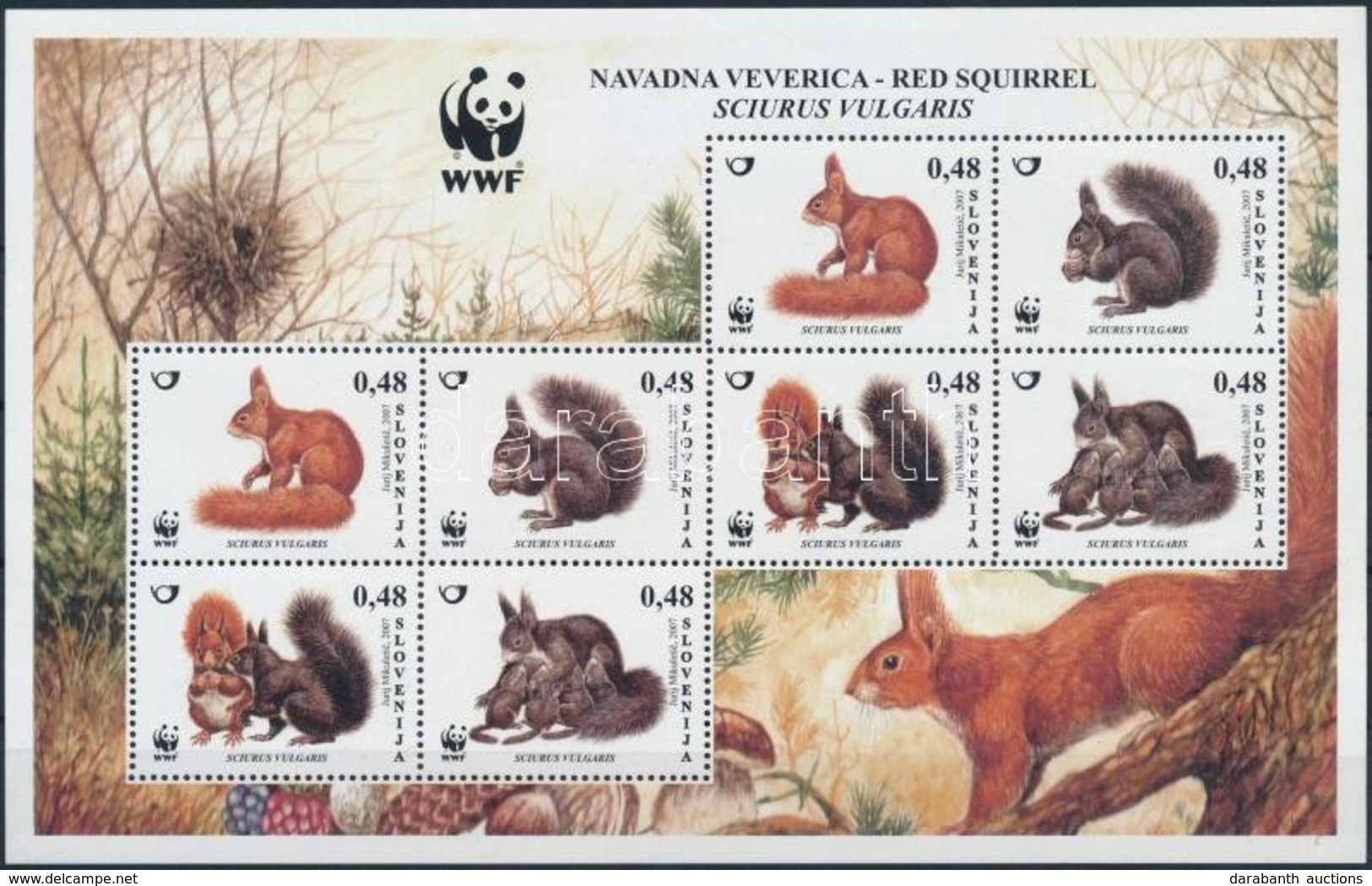 ** 2007 WWF: Európai Vörös Mókus Kisív Mi 640-643 - Other & Unclassified