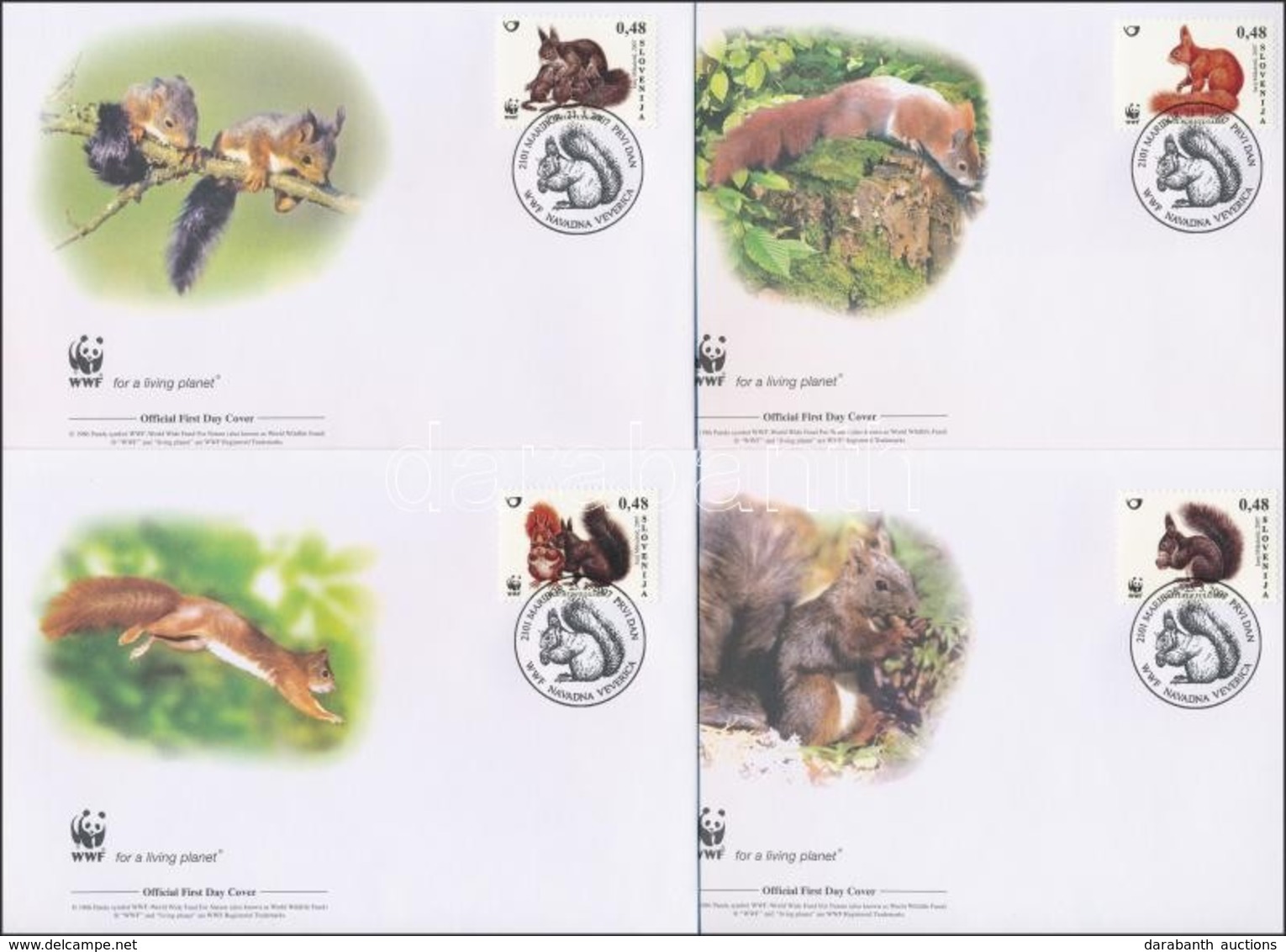 2007 WWF: Mókusok Sor 4 Db FDC-n Mi 636-639 - Sonstige & Ohne Zuordnung