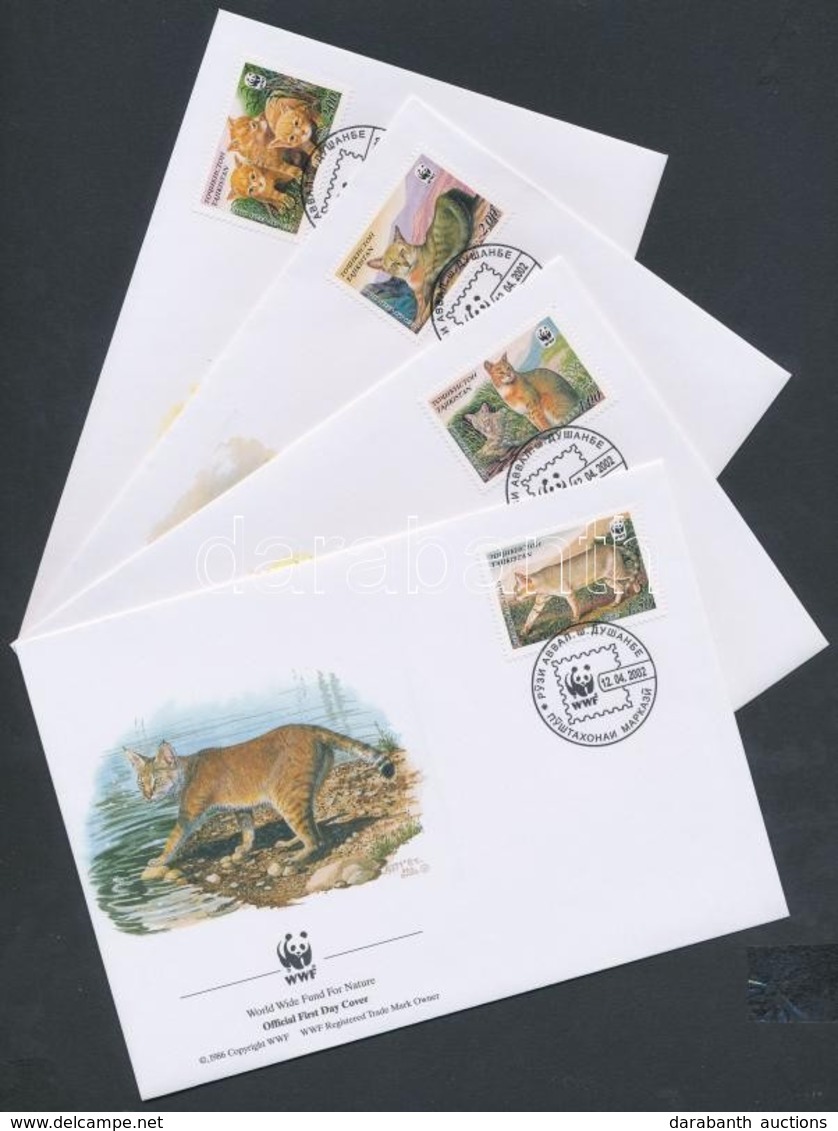 2002 WWF Mocsári Macska Sor Mi 208-211 4 FDC - Other & Unclassified