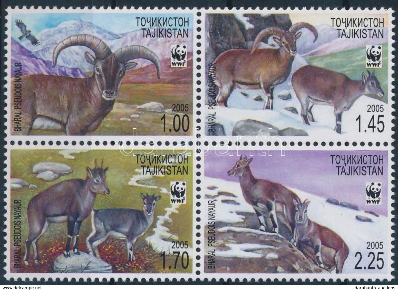 ** 2005 WWF Kék Juh Négyestömb Mi 392-395 A - Other & Unclassified