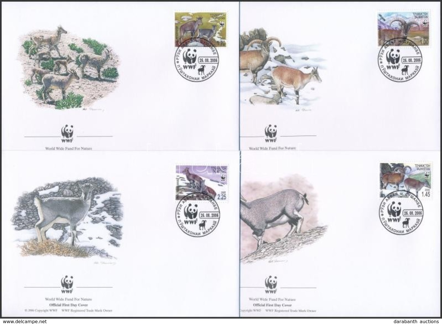 2005 WWF: Kék Juh Négyestömb Mi 392-395 A 4 Db FDC-n - Other & Unclassified