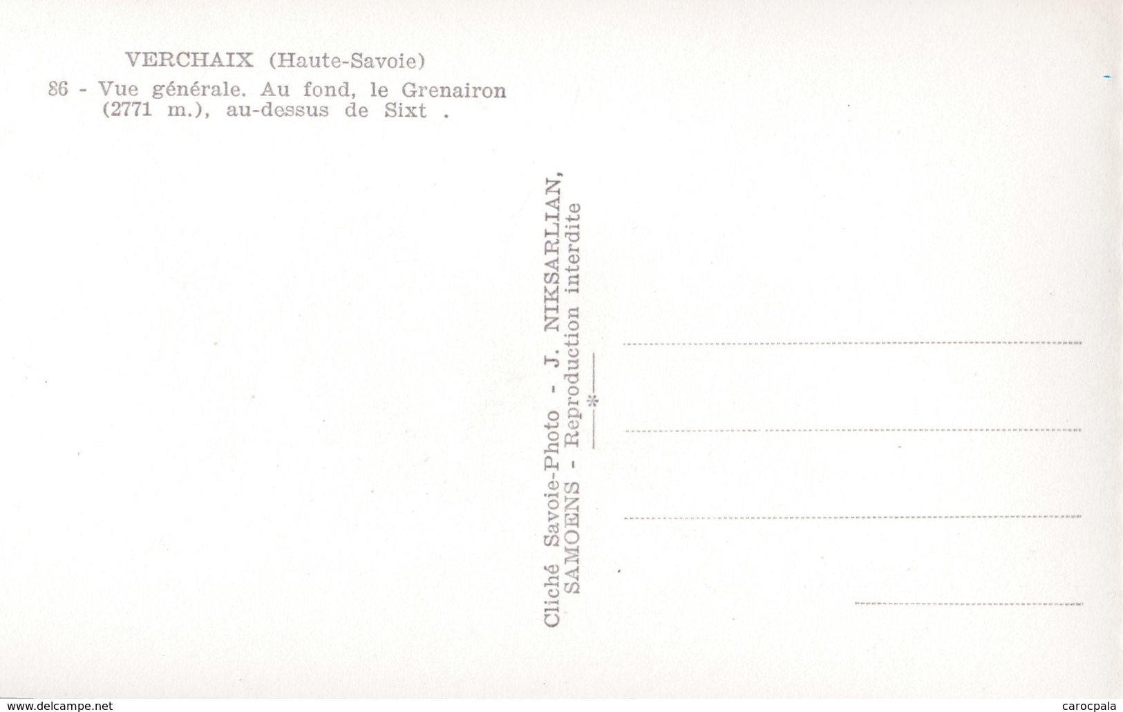 Carte Vers 1950 VERCHAIX / VUE GENERALE - Autres & Non Classés