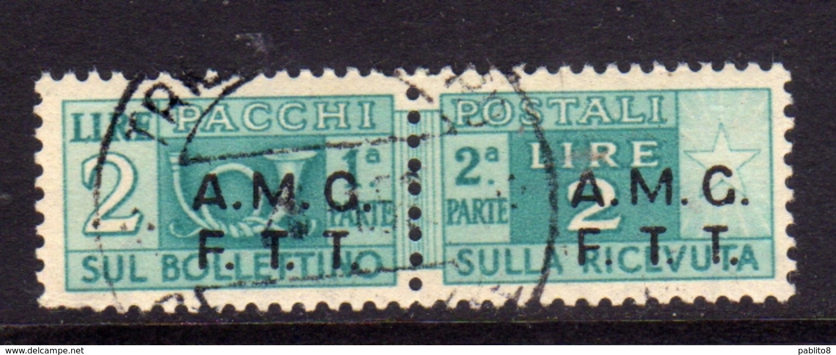 TRIESTE A 1947 1948 AMG-FTT SOPRASTAMPATO D'ITALIA ITALY OVERPRINTED PACCHI POSTALI PARCEL POST LIRE 2 USATO USED - Colis Postaux/concession