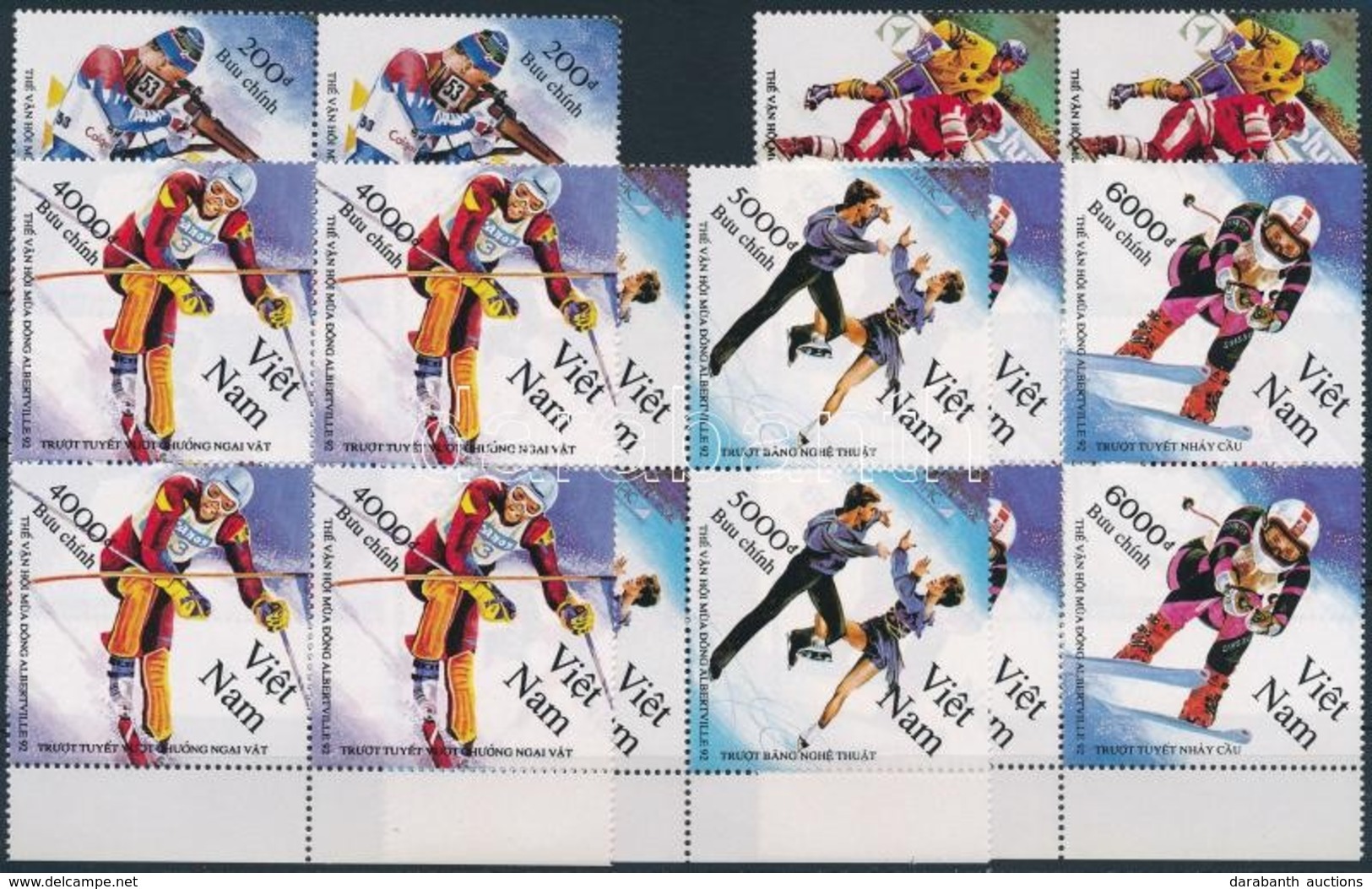 ** 1992 Téli Olimpia Sor ívszéli Négyestömbökben Mi 2395-2399 - Sonstige & Ohne Zuordnung