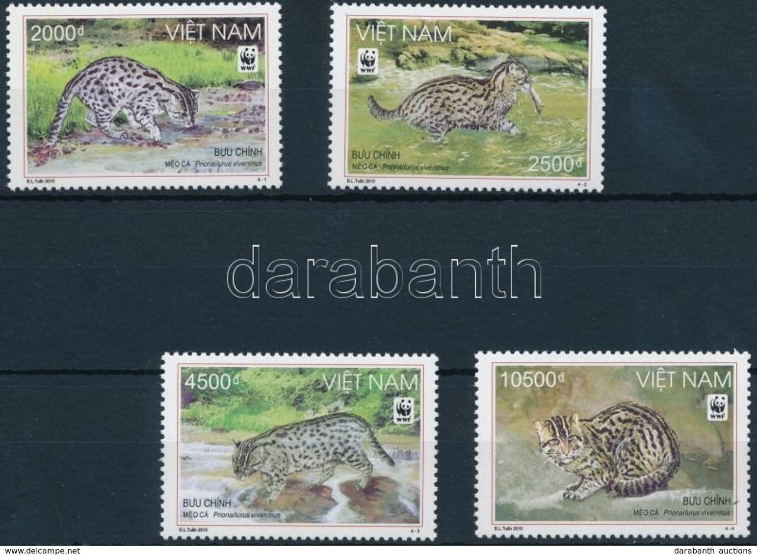 ** 2010 WWF: Halászmacska Sor Mi 3553-3556 + 4 Db FDC-n - Otros & Sin Clasificación