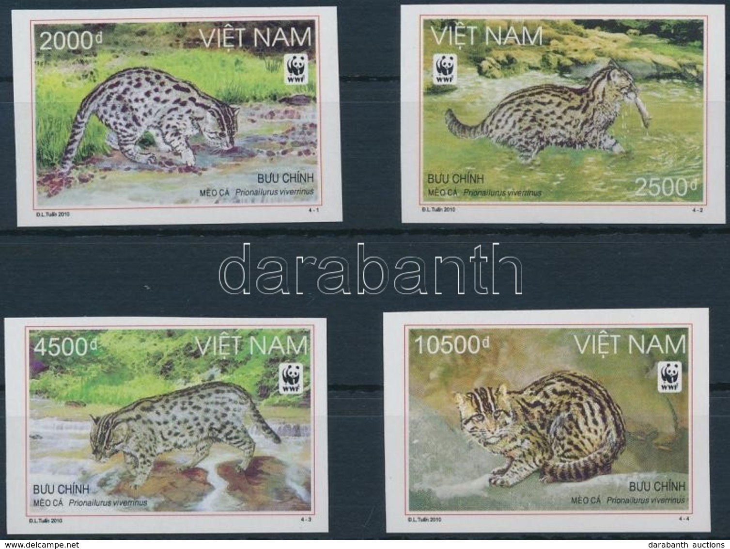 ** 2010 WWF: Halászmacska Vágott Sor Mi 3553-3556 - Autres & Non Classés