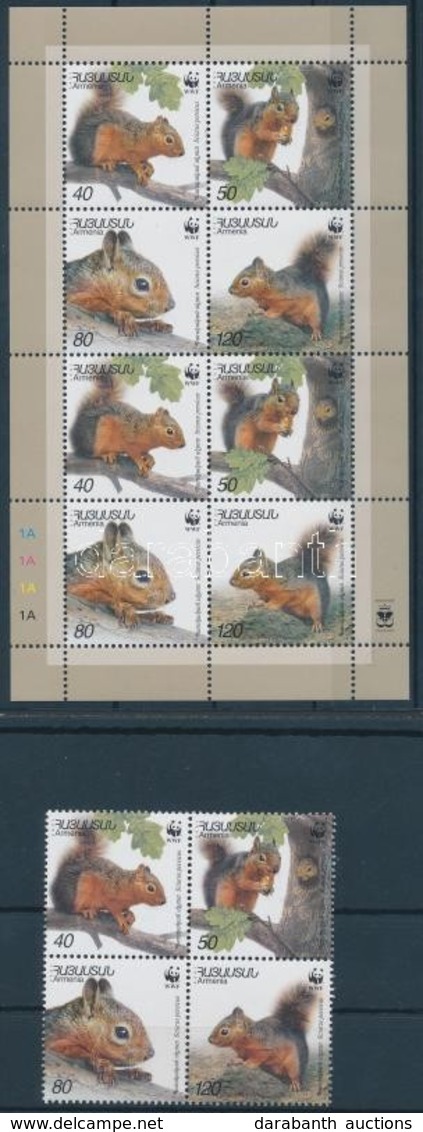 ** 2001 WWF Perzsa Mókus Négyestömb + Kisív Mi 435-438 (2 Stecklap) - Autres & Non Classés