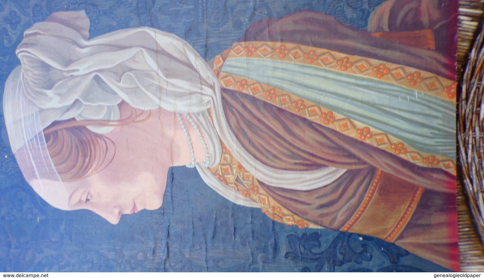 23- AUBUSSON - BEAU CARTON DE TAPISSERIE - FEMME AU FOULARD - CREUSE - Olieverf