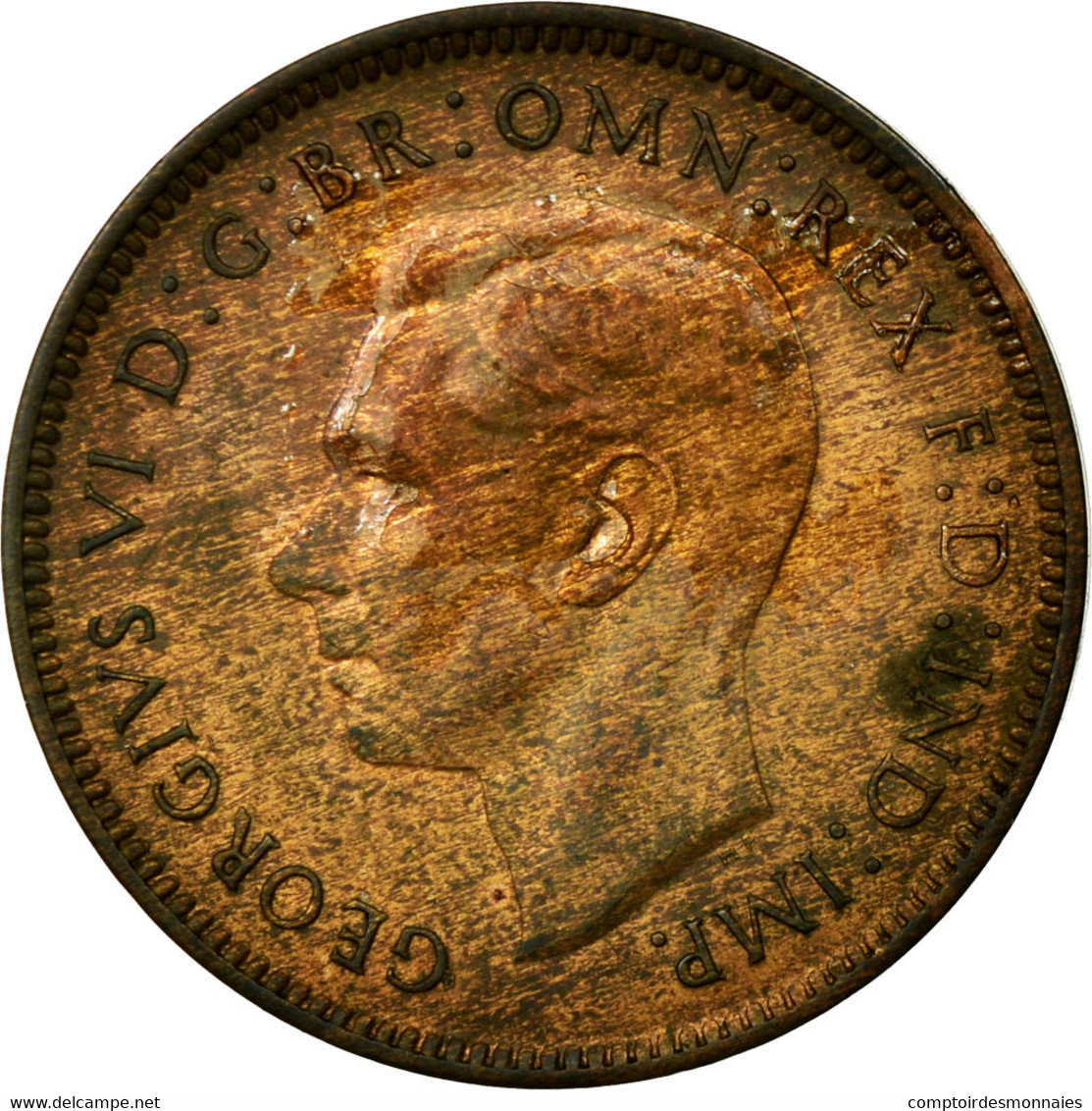 Monnaie, Grande-Bretagne, George VI, Farthing, 1941, TB+, Bronze, KM:843 - B. 1 Farthing