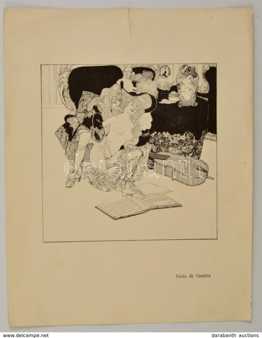 Franz Von Bayros (1866-1924): Viola De Gamba. A Der Toilettentisch Mappából Klisé, Papír, Kis Szakadással,  Jelzés Nélkü - Other & Unclassified