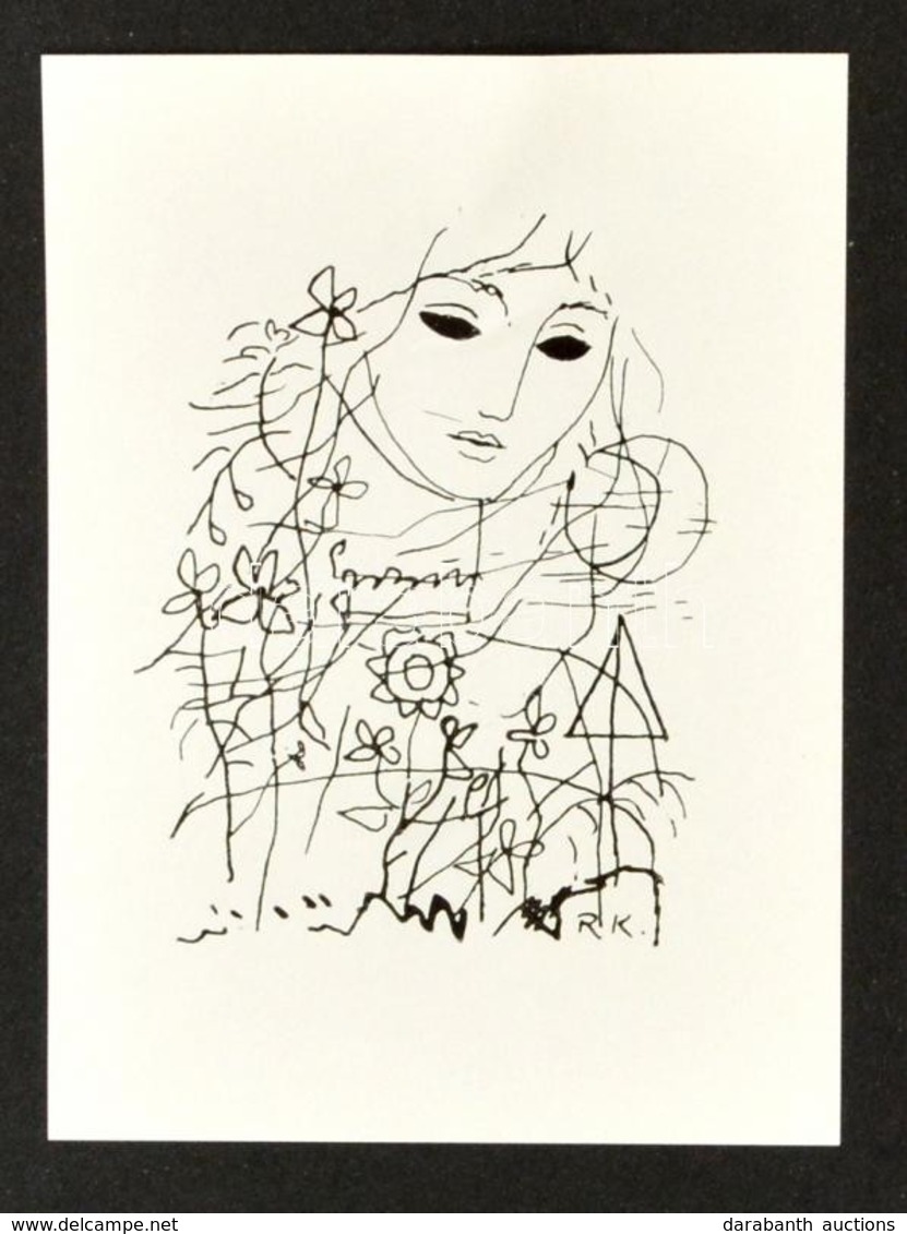 Reich Károly (1922-1988): Álmodozó. Klisé, Papír, Jelzett A Klisén, 11×8 Cm - Autres & Non Classés