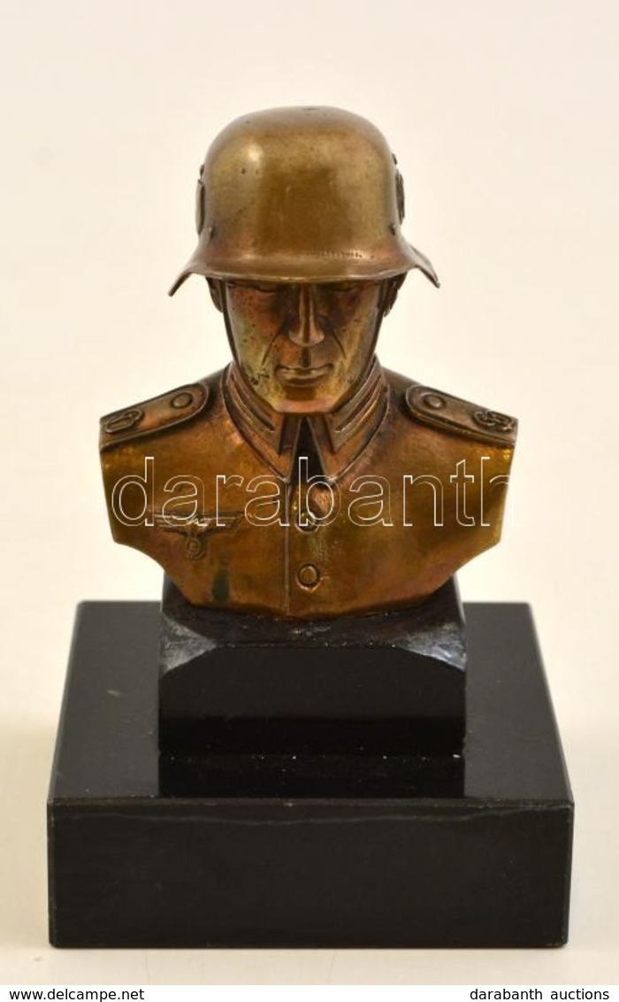 Jelzés Nélkül: Wermacht Katona Büszt. Bronz, Gránit Talapzaton, M:8 Cm - Other & Unclassified