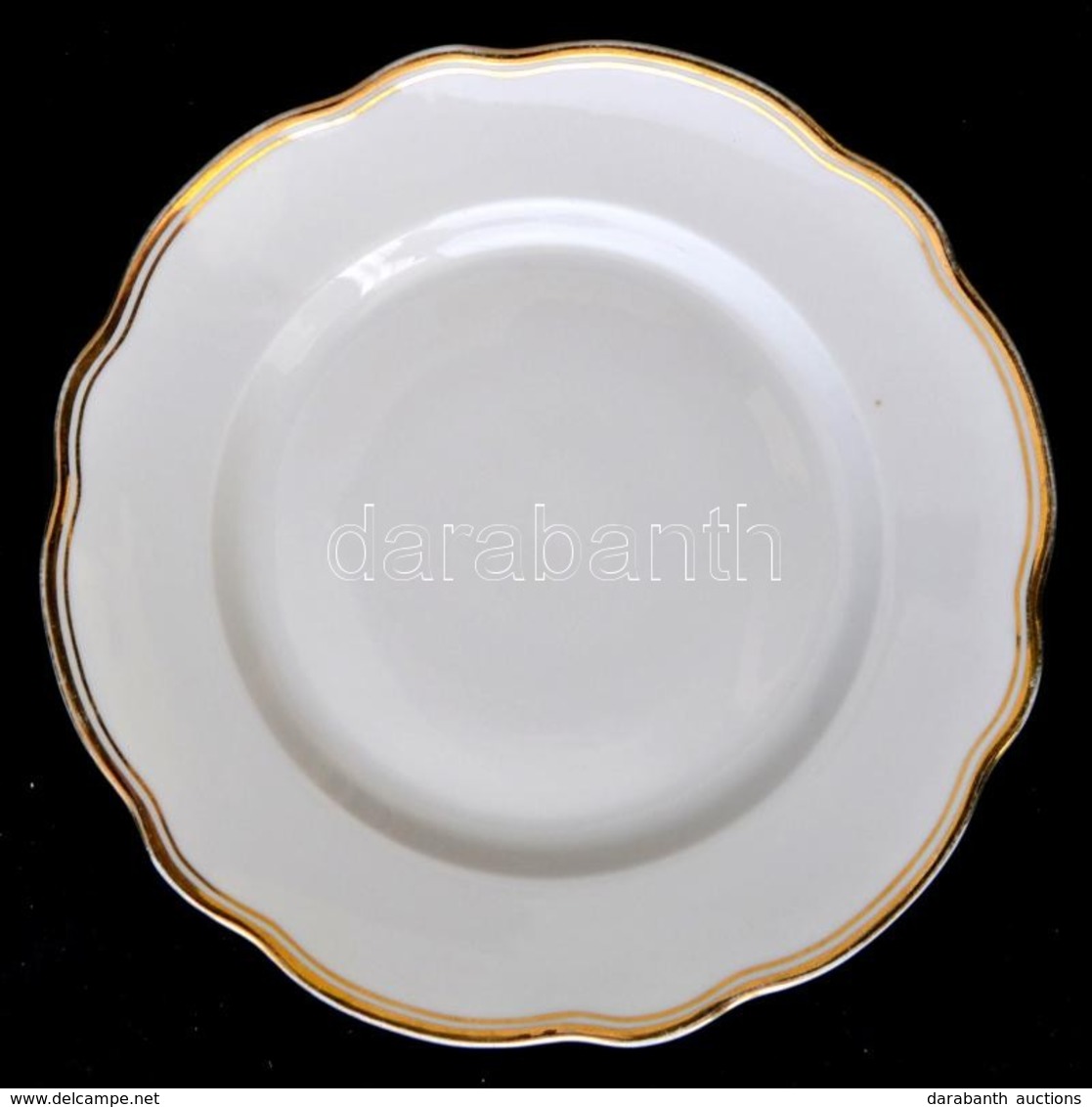 Zsolnay Porcelán Süteményes Tál, Arany Szegéllyel, Jelzett, Kis Kopásnyomokkal, D: 17,5 Cm - Otros & Sin Clasificación