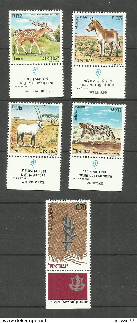 Israël N°432 à 436 Neufs** Cote 3.50 Euros - Unused Stamps (with Tabs)