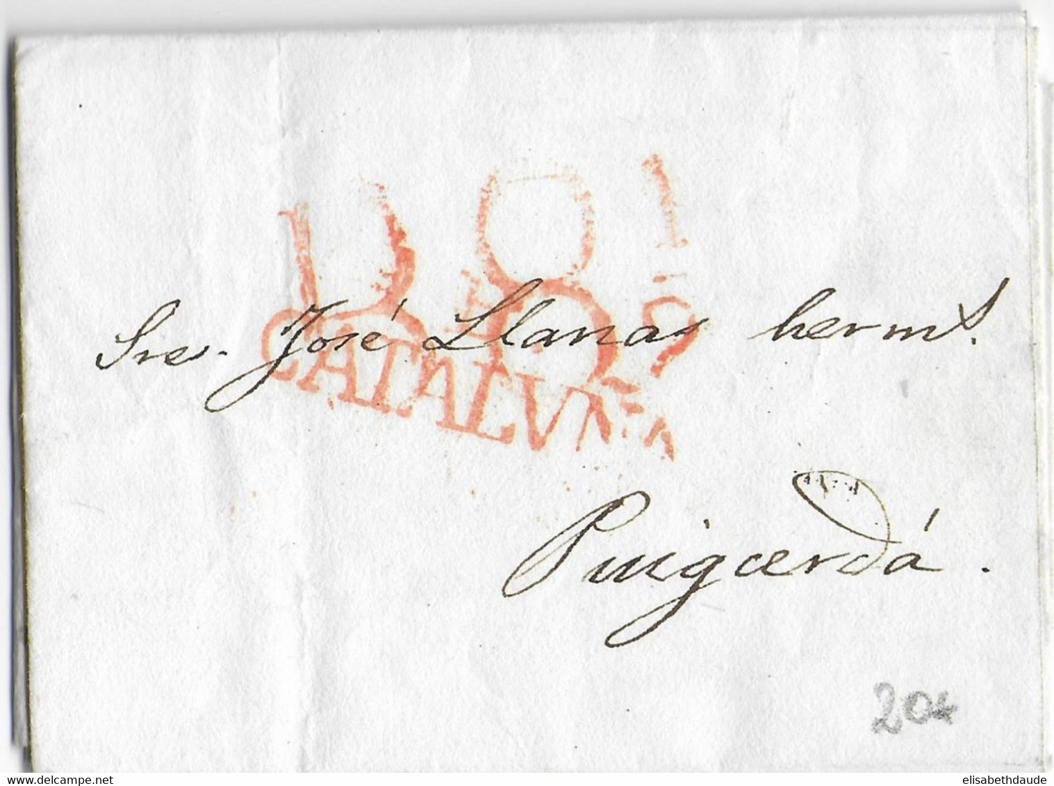 ESPAGNE - 1832 - LETTRE De BARCELONA => PUIGCERDA - CATALUNA - ...-1850 Prephilately