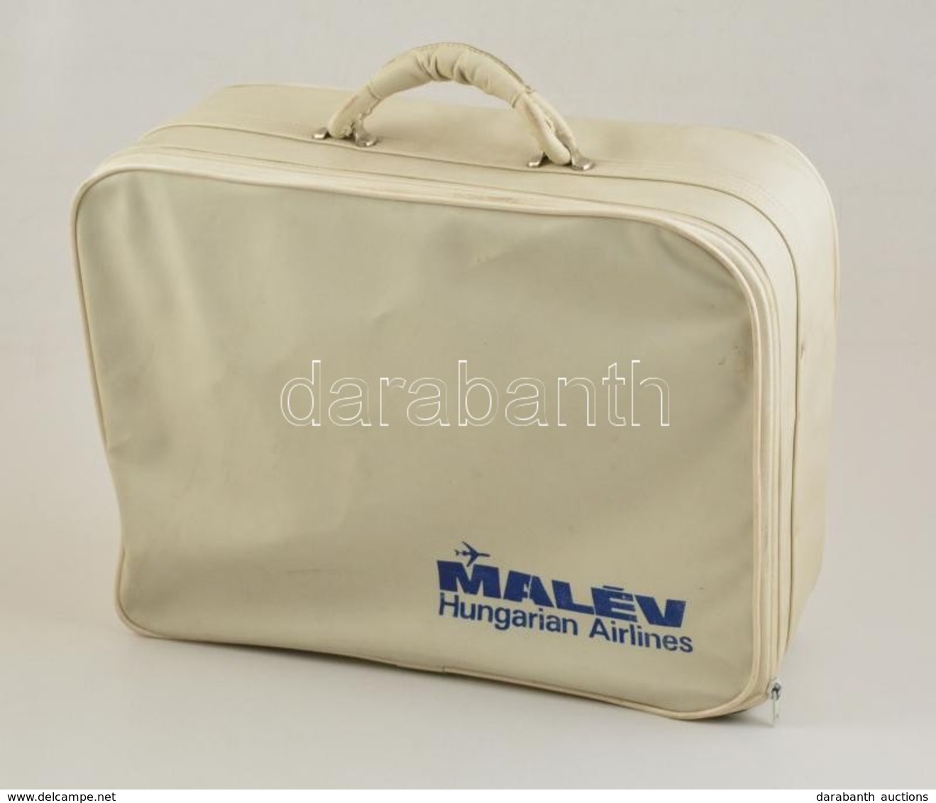 Fehér MALÉV Bőrönd, 45×34×15 Cm - Other & Unclassified