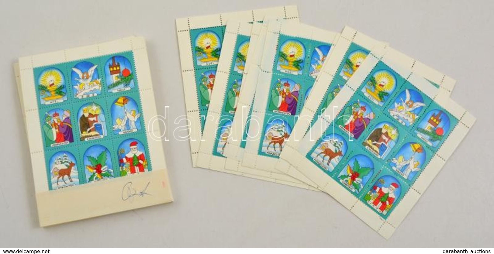 124 Komplett Kisív Karácsonyi Levélzáró / Christmas Poster Stamps Minisheets - Non Classés