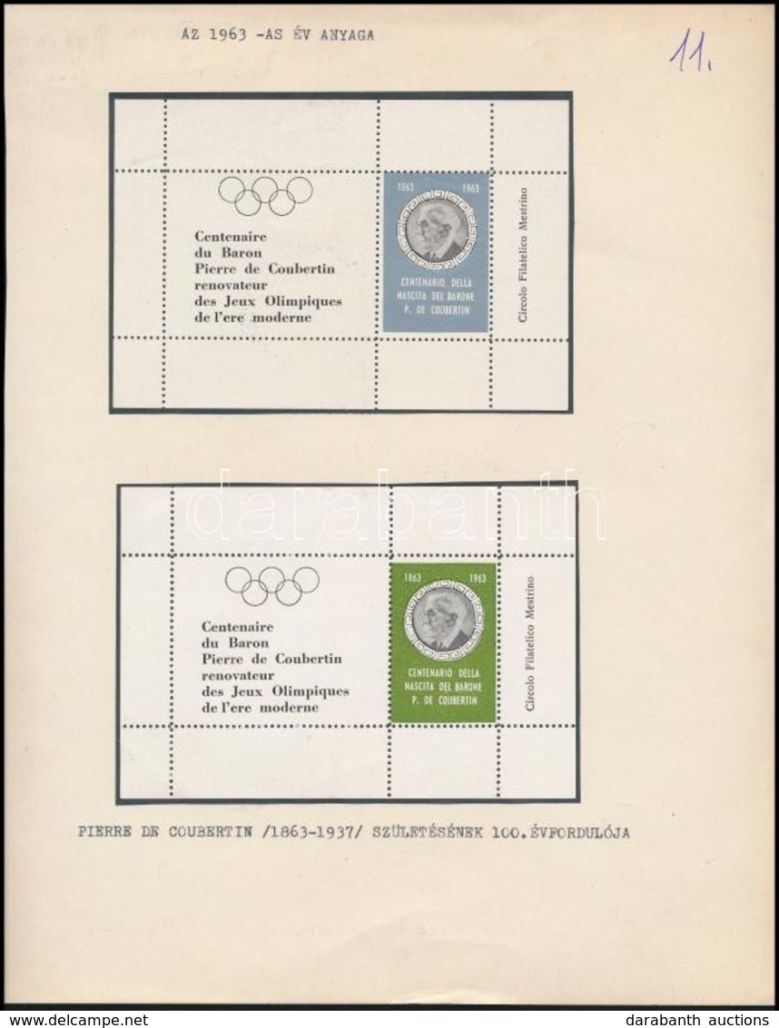 * 1963 4 Db Coubertin Emlékív - Ohne Zuordnung