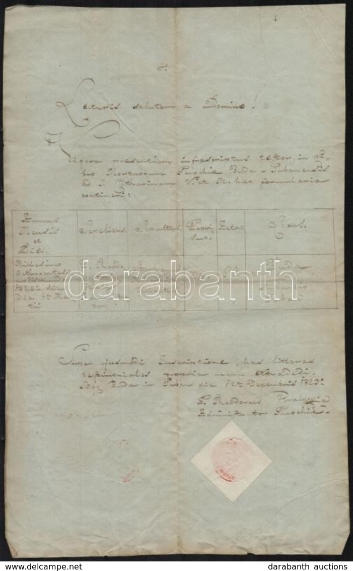 1823 Tabán, Anyakönyvi Kivonat Latin Nyelven - Unclassified