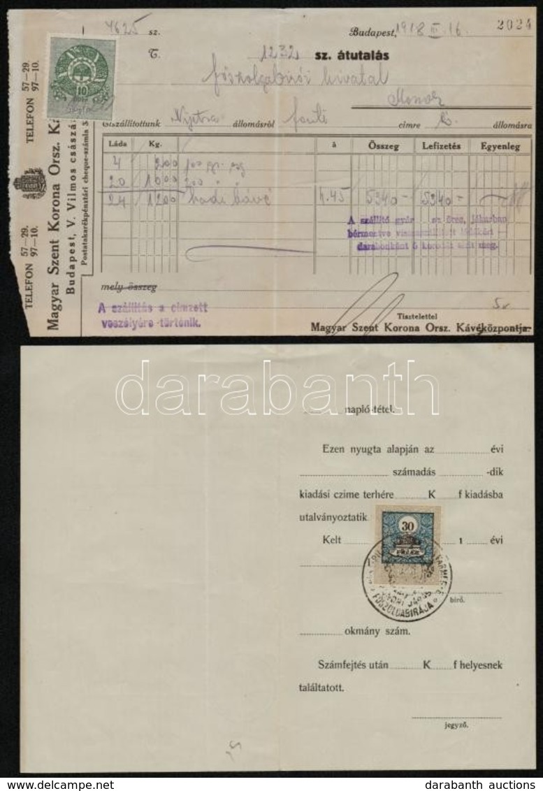 1896-1923 5 Db Okmánybélyeges Számla, Nyugta, Okmány - Unclassified