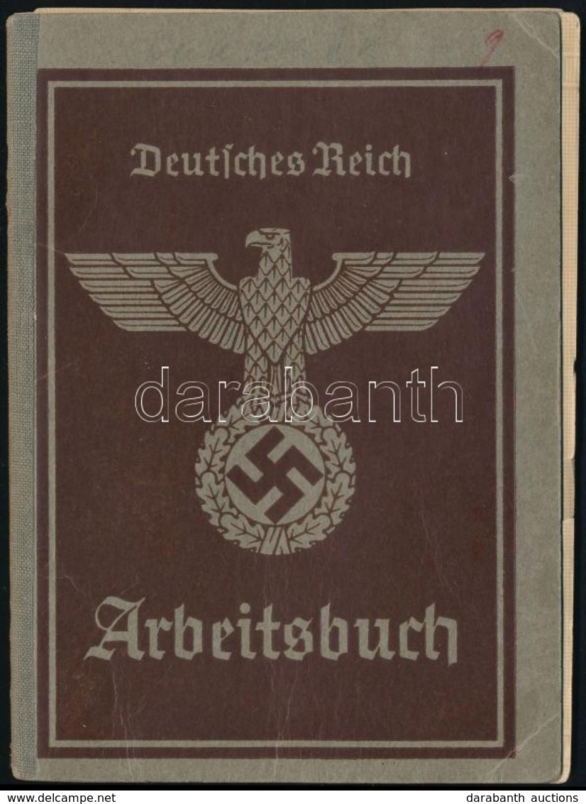 1937 Német Birodalmi Munkakönyv, Deutsches Reich Arbeitsbuch, Bejegyzésekkel, Néhány Lap Kijár / Deutsches Reich Arbeits - Unclassified