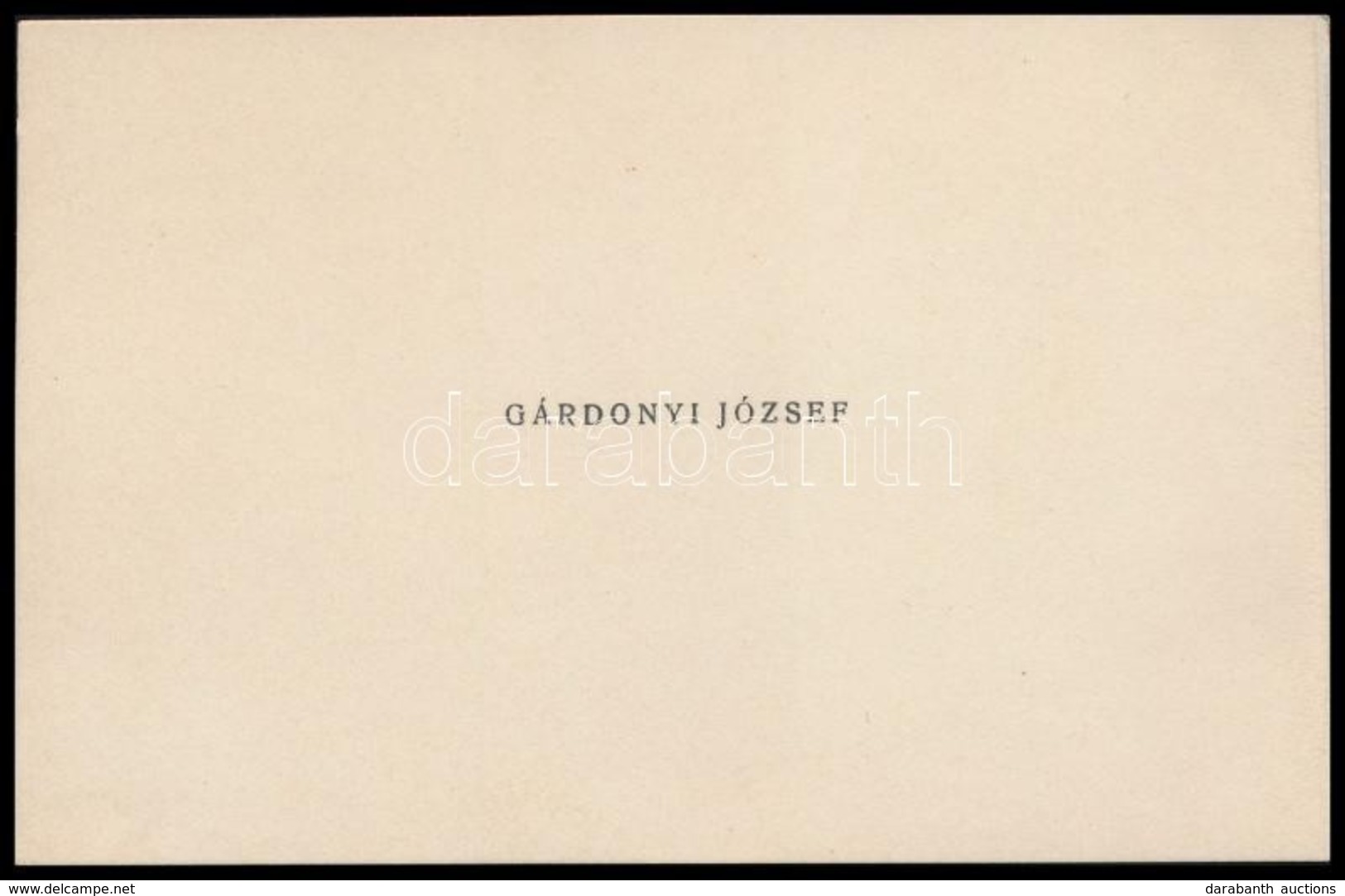 Dr. Gárdonyi József (1891-1948), Gárdonyi Géza Fiának Névjegykártyája - Sin Clasificación