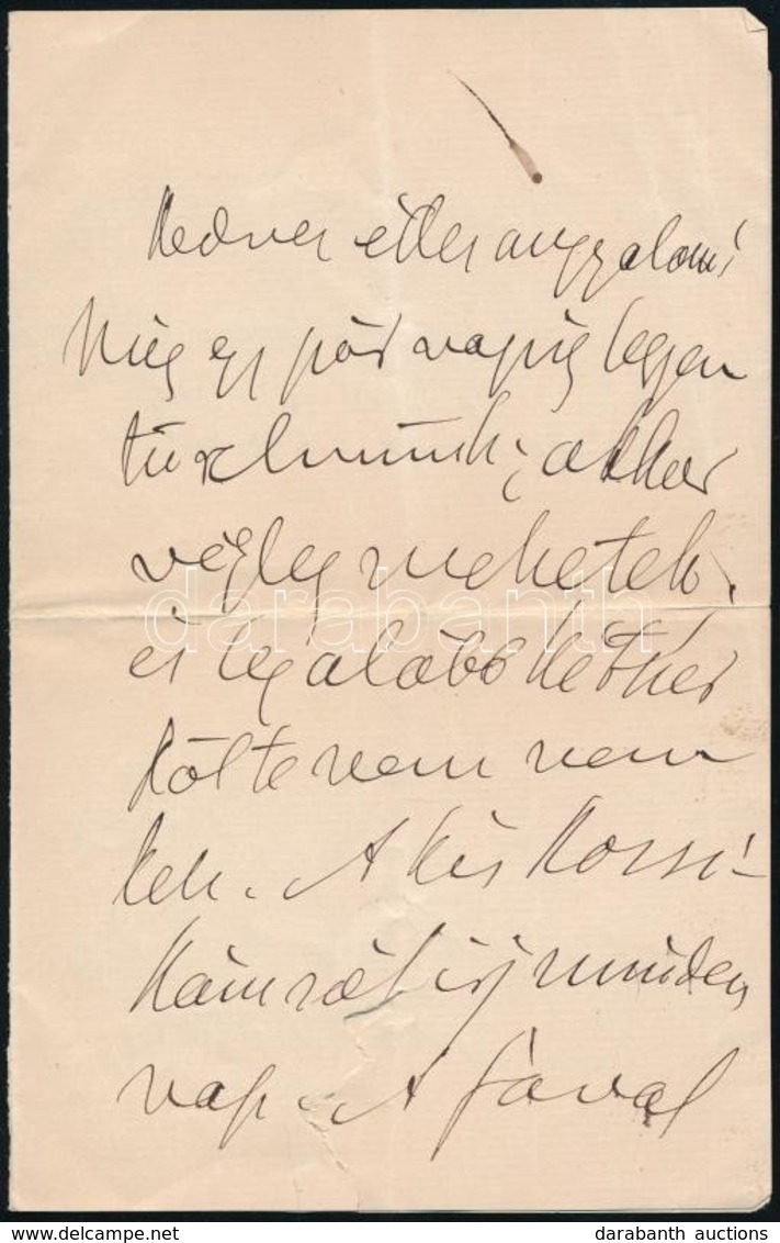 1882 Hegedűs Sándor (1847-1906) Közgazdász, Miniszter, író Saját Kézzel írt, Kissé Zilált Levele Feleségének Jókay Jolán - Ohne Zuordnung