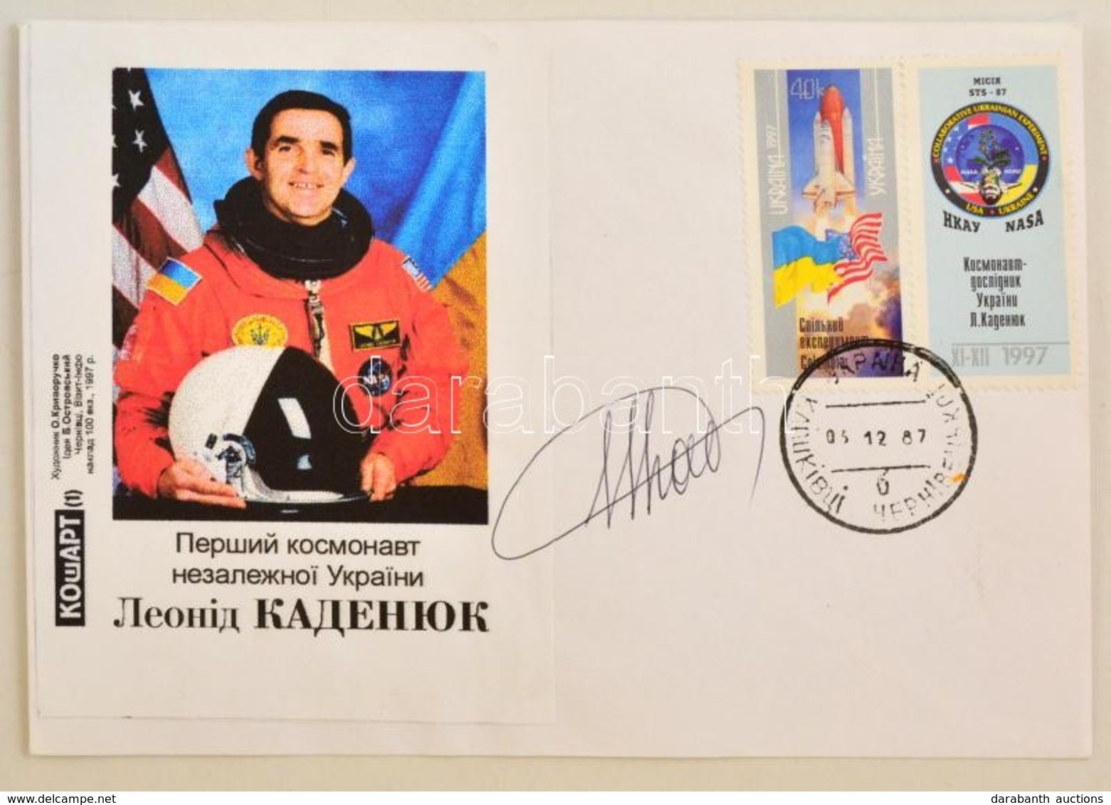 Leonyid Kadenyuk (1951- ) Ukrán űrhajós Aláírása Emlékborítékon /
Signature Of Leonid Kadenyuk (1951- ) Ukrainian Astron - Otros & Sin Clasificación