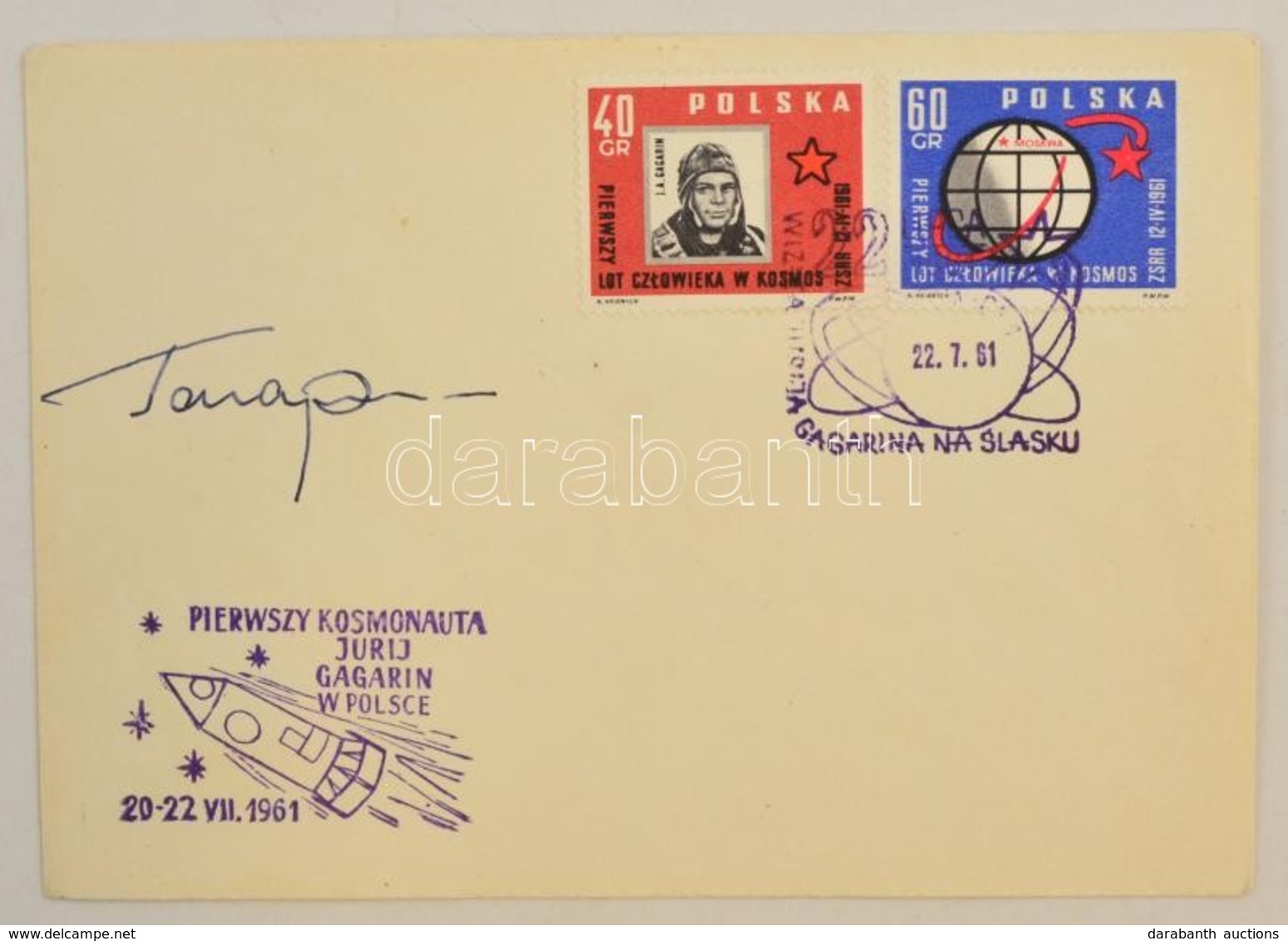 Jurij Alekszejevics Gagarin (1934-1968) Szovjet űrhajós Aláírása Emlékborítékon /
Signature Of Yuriy Alekseyevich Gagari - Otros & Sin Clasificación