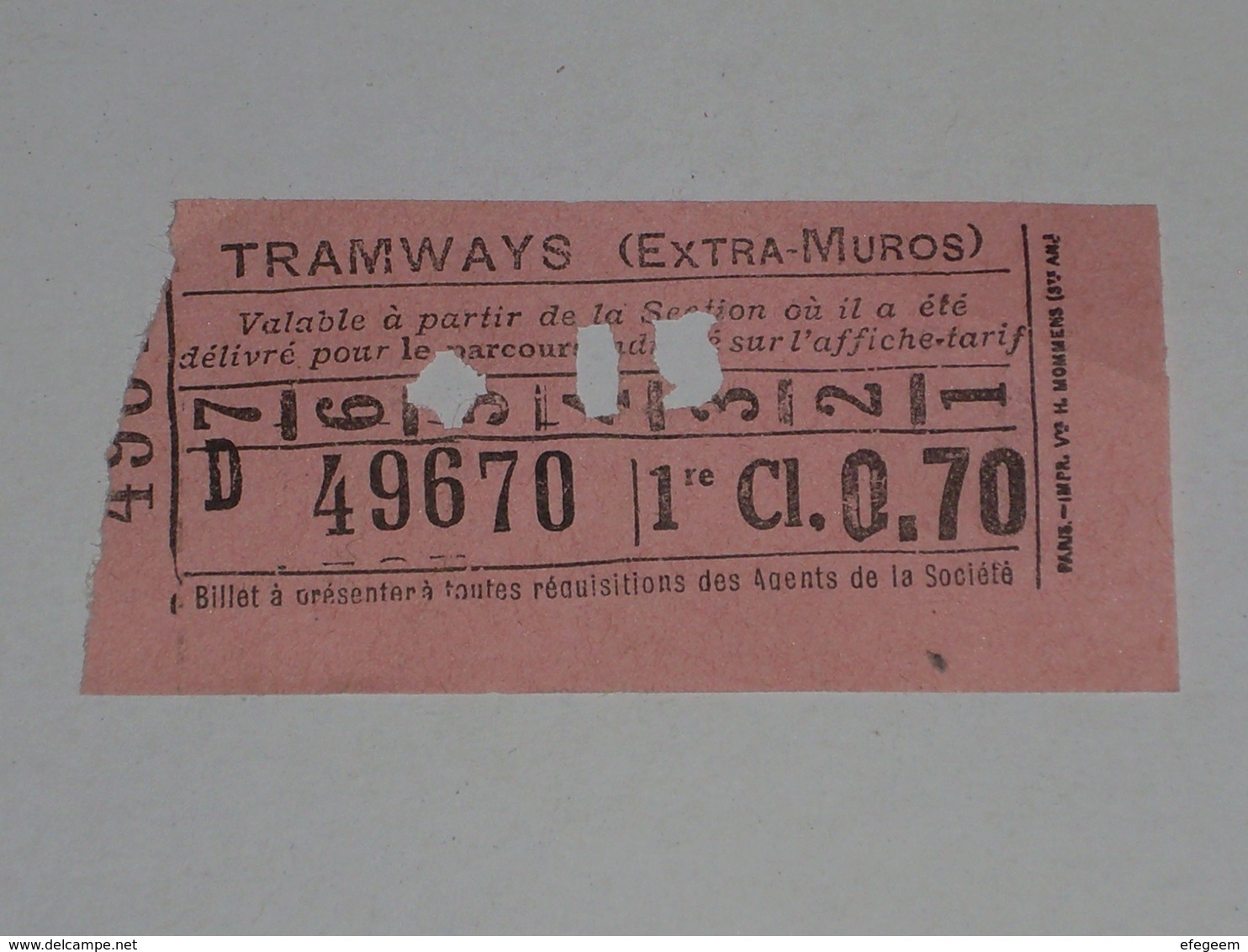 Ancien Ticket Omnibus, Autobus, Tramway, Ticket Metro. - Europe