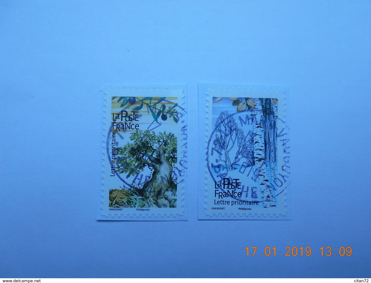 FRANCE 2018  CL306   Du Carnet  ARBRES   (2 Timbres)    Cachets  Ronds - Oblitérés