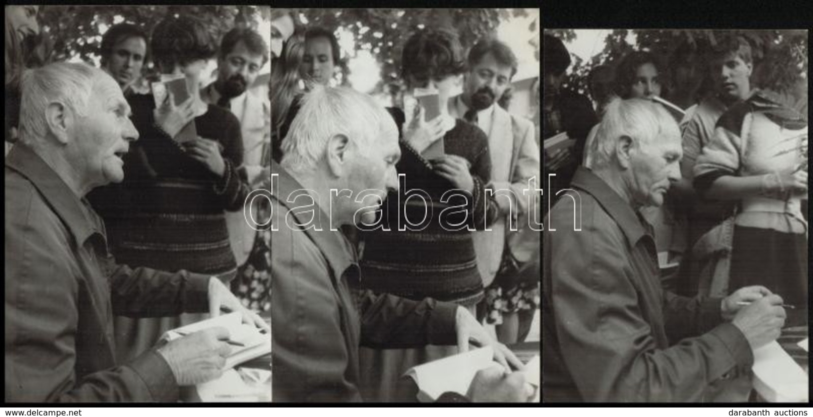 Cca 1970 Bohumil Hrabal (1914-1997) Cseh író Dedikál 5 Db Fotó / Photo Of Czech Writer Hrabal 12x16 Cm - Other & Unclassified