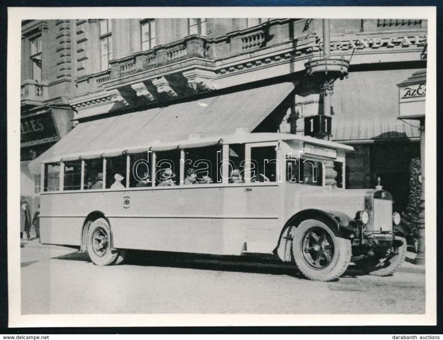 Cca 1930-1940 Budapest, Az 1-es Busz, Utólagos Előhívás, 9x12 Cm - Autres & Non Classés