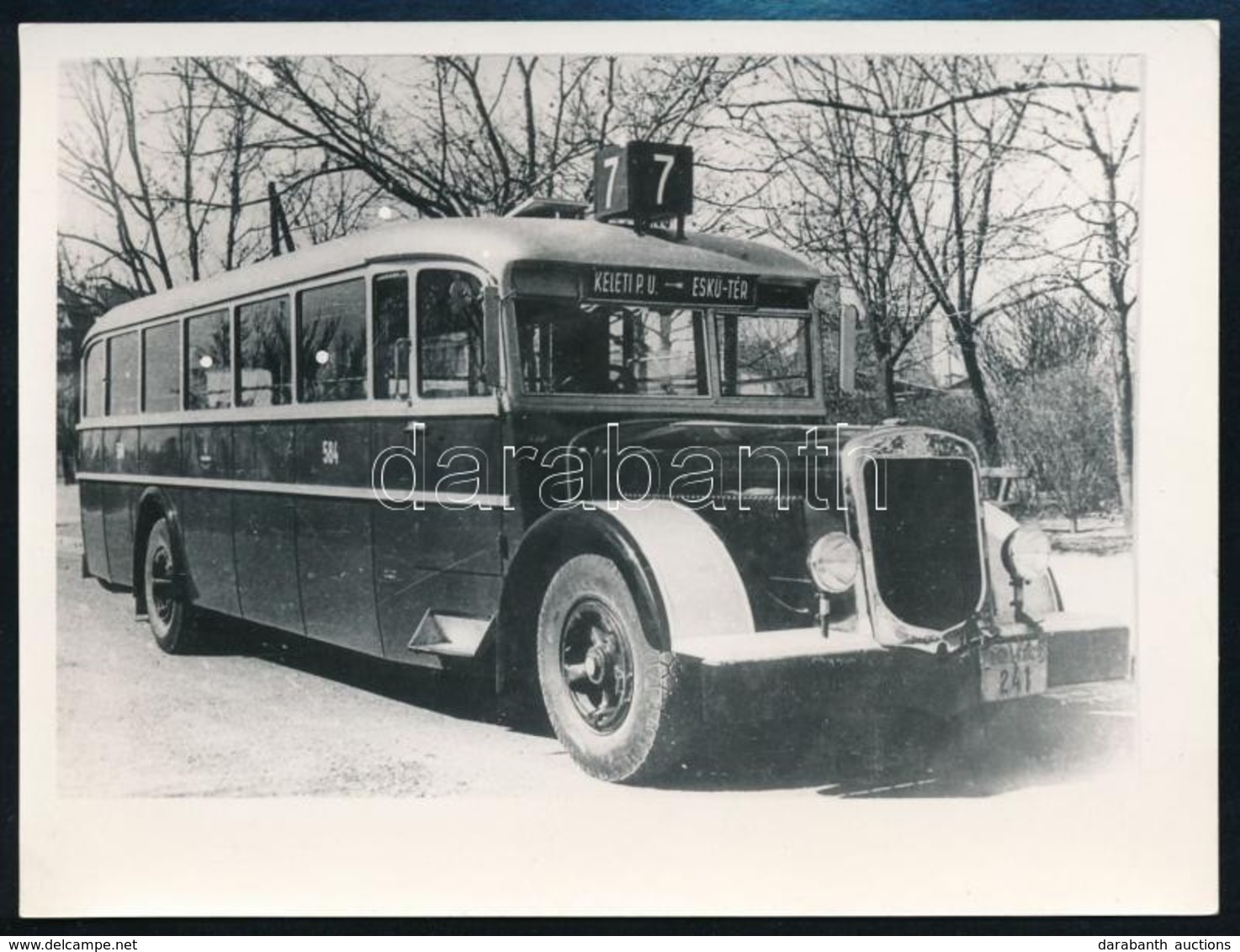 Cca 1960-1940 Budapest, Az 7-es Busz A Keleti Pályaudvar és Az Eskü Tér Között, Utólagos Előhívás, 9x12 Cm - Autres & Non Classés