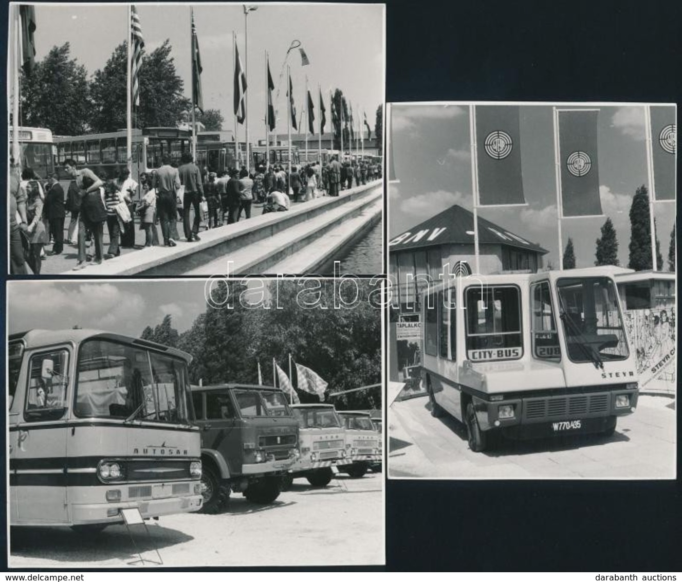 Kiállított Buszok A Budapesti Nemzetközi Vásáron, 3 Db Fotó, 8,5×11,5 Cm - Other & Unclassified