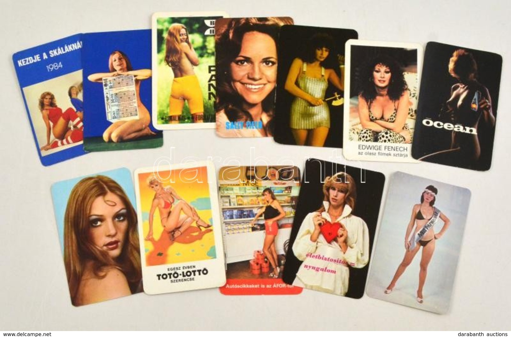 1973-1984  12 Db Hölgyeket ábrázoló Kártyanaptár, Köztük Erotikus - Advertising